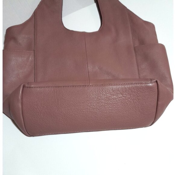 XXL Lucky Brand Pebble Leather Mauve Light Pink Patti Tote Shoulder Bag - Picture 10 of 11
